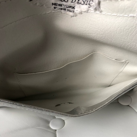 Vintage Metallic Silver Leather Clutch Handmade Handbag One Of A Kind - Picture 10 of 10